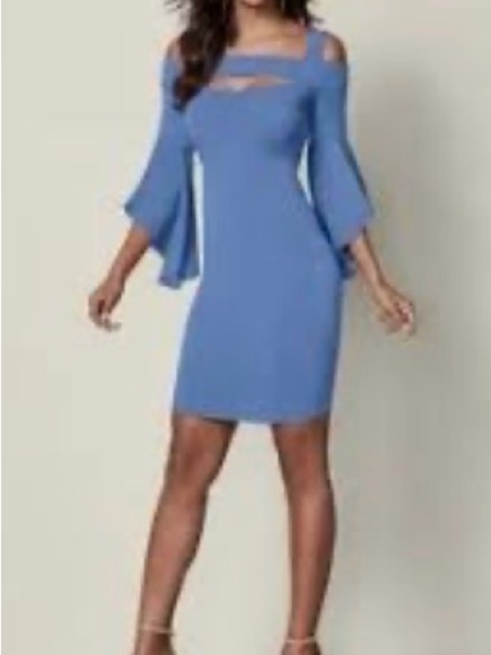 🌸V15 - Chic Light Blue Cutout Off-Shoulder Dress💙🛍️